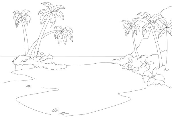 Остров раскраска для детей