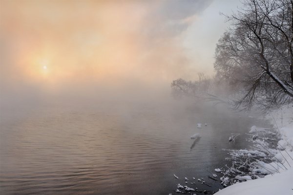 Туман зимой
