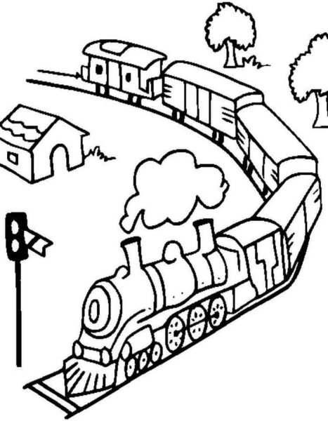 Поезд раскраска для детей