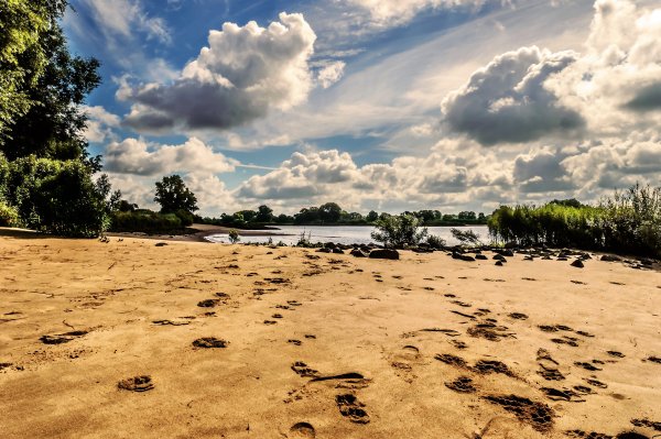 Песчаный берег реки