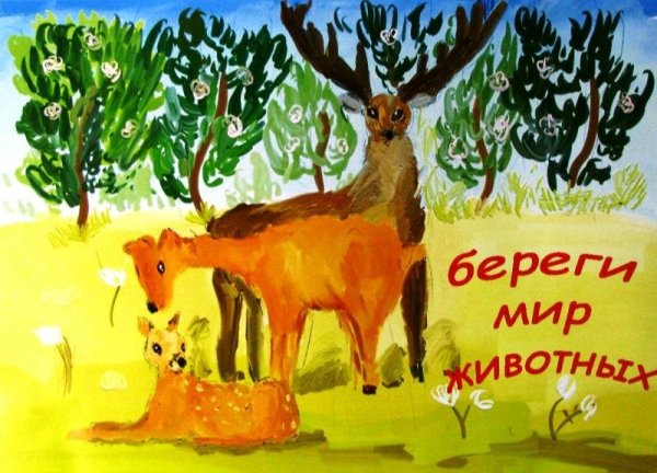 Плакат берегите жевотны