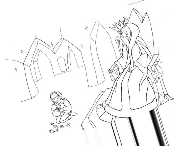 Раскраска снежной королевы из сказки Снежная Королева