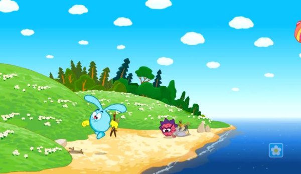 Смешарики на пляже