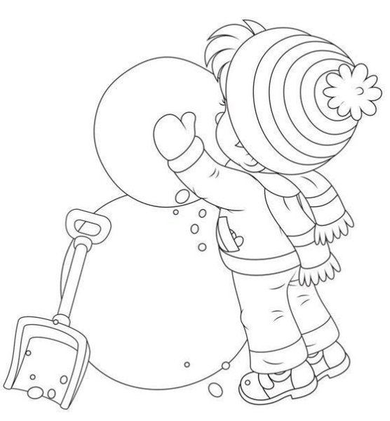 Раскраска лепка снеговика