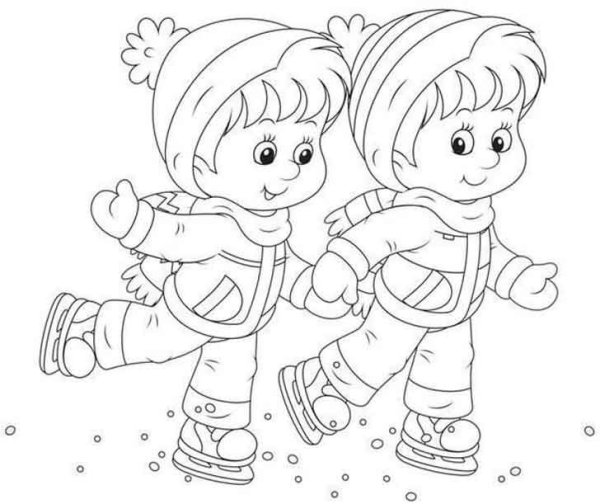 Зимняя одежда раскраска для детей