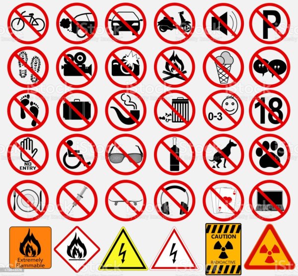 Запрещающие знаки в помещении