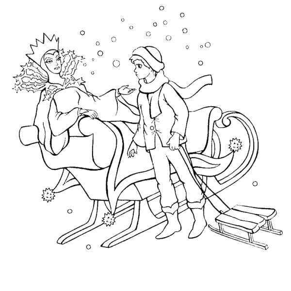 Герда и Кай Снежная Королева raskraska