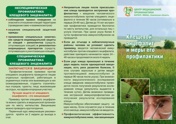 Памятка пациенту клещевой энцефалит