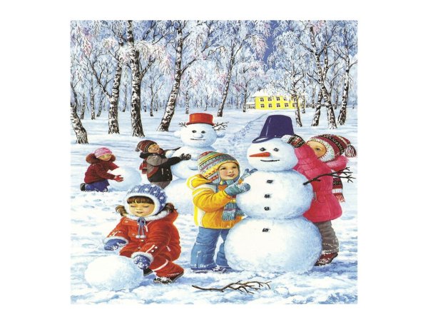 Дети и Снежная баба