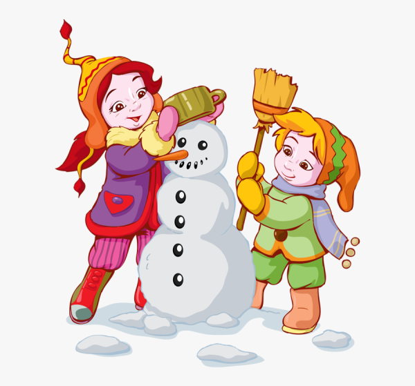 Зимние забавы на прозрачном фоне