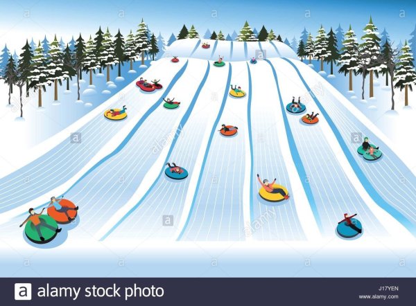 Зимняя горка иллюстрация