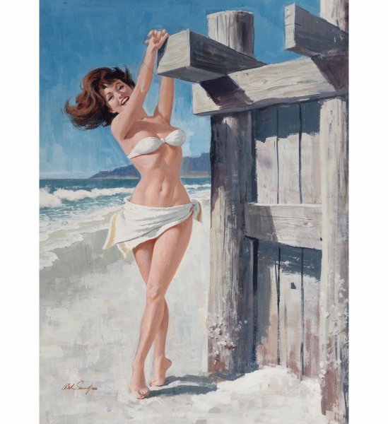 Рыжая на море