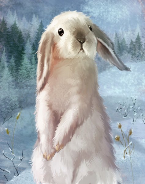 Зайка в снегу