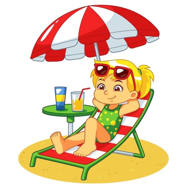 Дети загорают рисунок