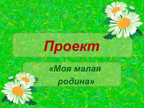 Титульный лист проекта моя малая Родина