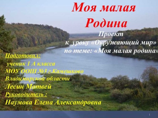 Проект на тему моя малая Родина