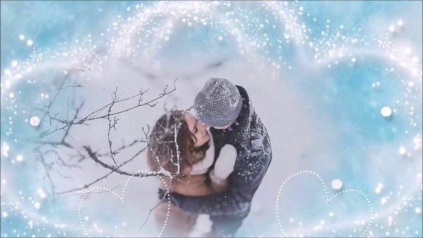 Влюбленные под Снегопадом