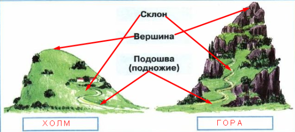 Чем различаются холм и гора