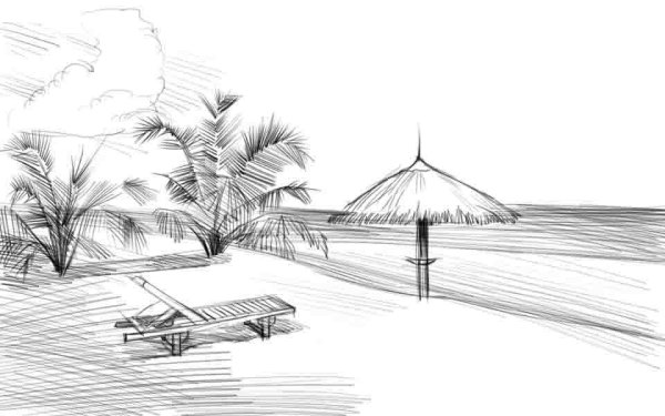 Пляж эскиз
