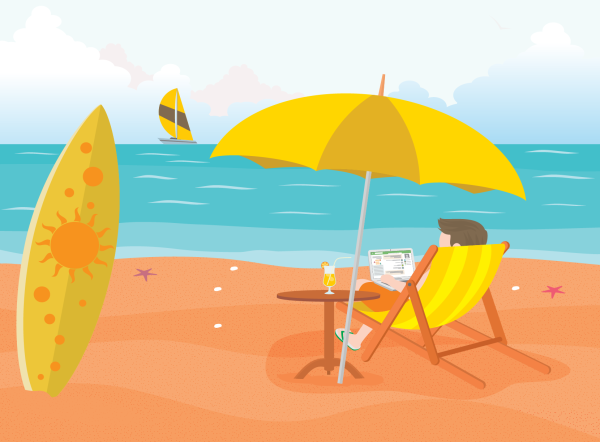 Пляж Векторная иллюстрация