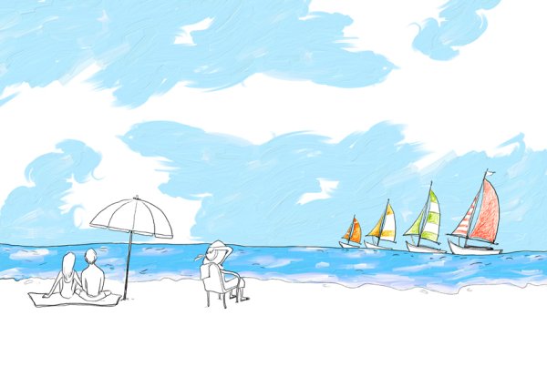 Нарисовать отдых на море