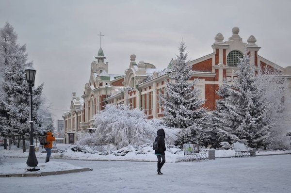 Здание краеведческий музей Новосиб зимой