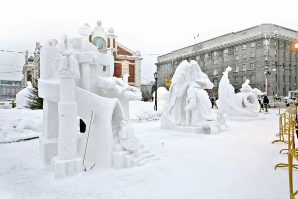 Новосибирск снежные скульптуры 2021 Первомайский