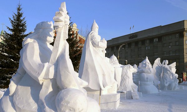 Снежные скульптуры Новосибирск 2021