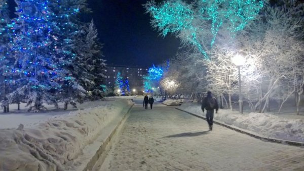 Площадь Ленина Новосибирск зима