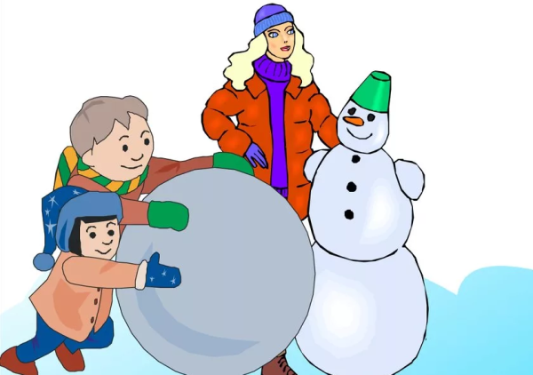 Мы слепили снеговика