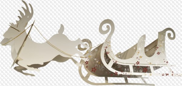 Новогодние сани на прозрачном фоне