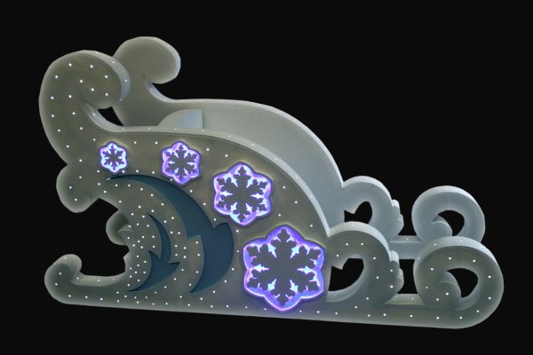 Новогодние сани из пенопласта