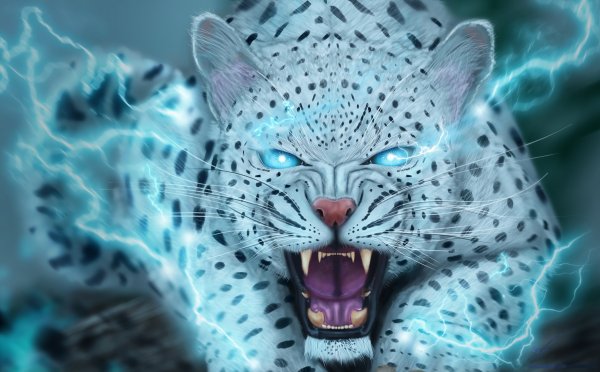 Гепард с синими глазами