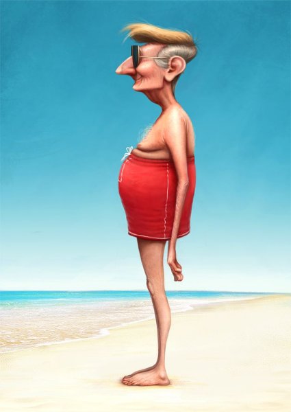 Карикатуры на пляже