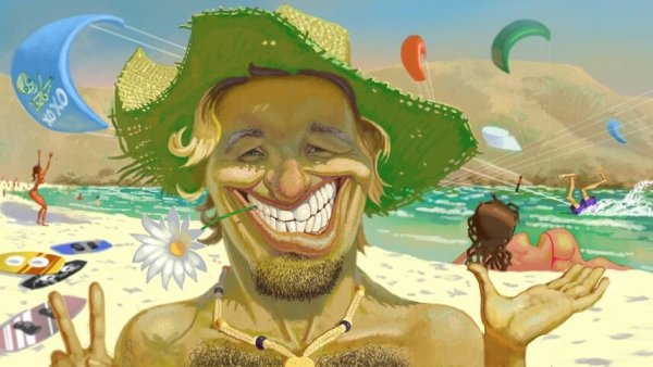 Карикатуры на пляже