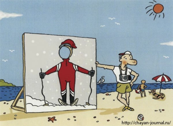 Карикатуры на пляже