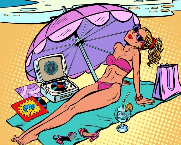 Карикатуры на пляже