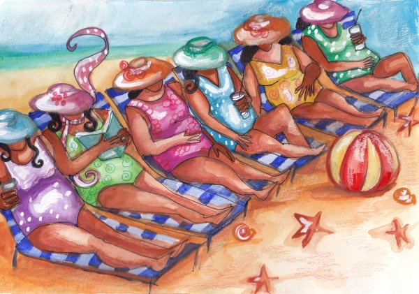 Необычные рисунки на тему пляжа