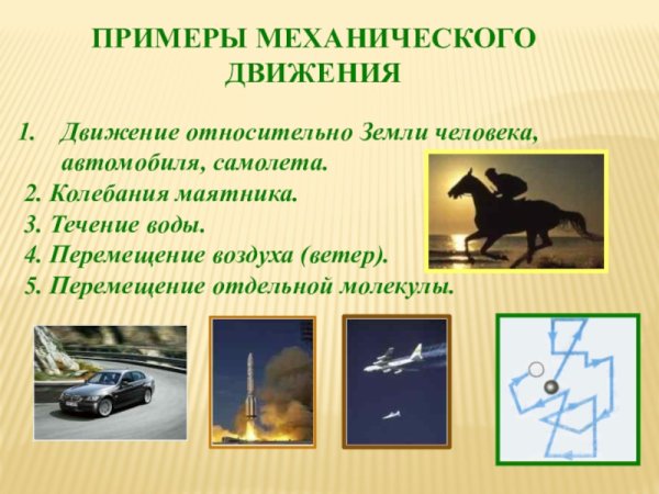 Примеры механического движения