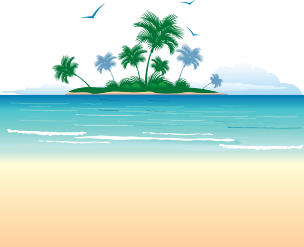 Море остров вектор