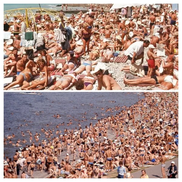 Много народу на пляже