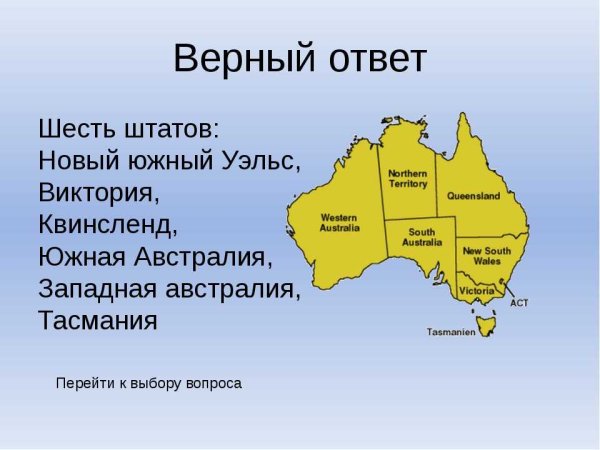 Сведения о Австралии