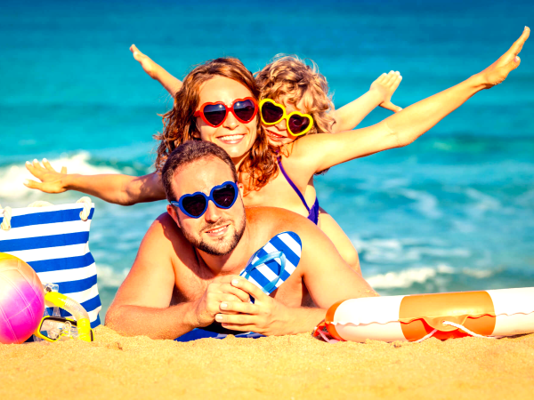 Лето семья пляж