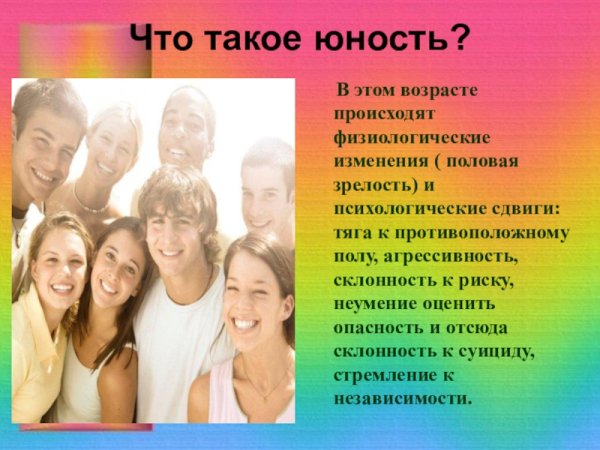 Юность для презентации