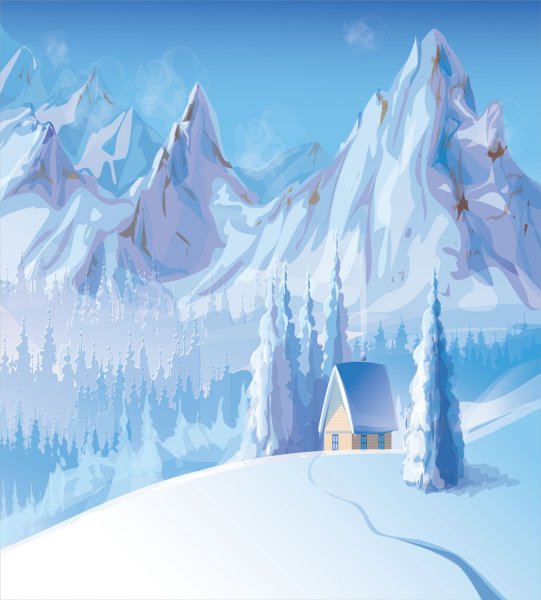Снежные горы мультяшные