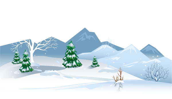 Зимний пейзаж мультяшный