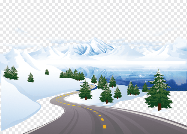 Зимняя дорога вектор