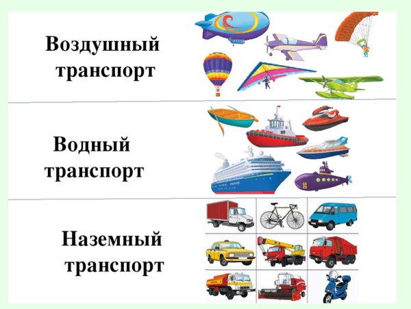 Виды транспорта для дошкольников для дошкольников
