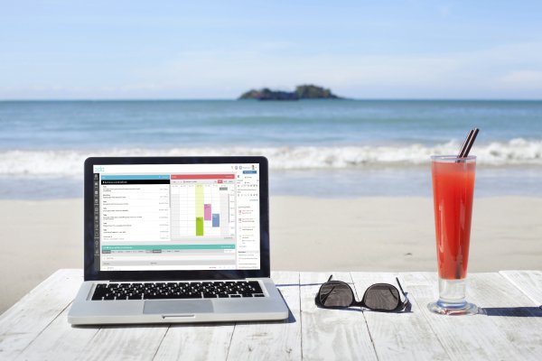 Ноутбук море пляж