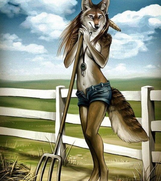 Фурри лиса девушка в полный рост